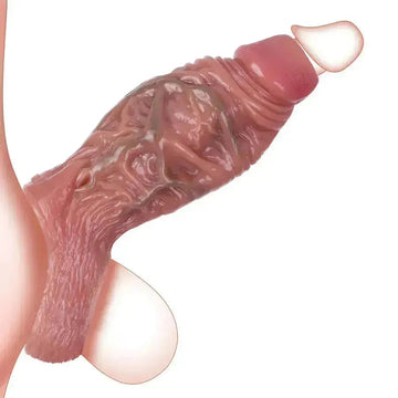 Silicone Textured Open Enlargement Penis Sleeve