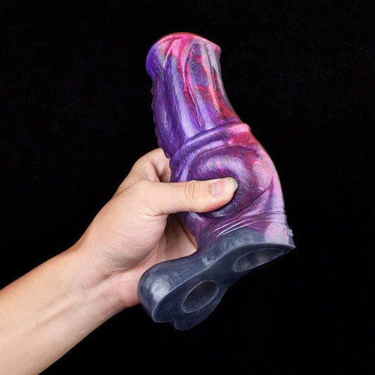 Purple Silicone Knot Horse Cock Sleeve