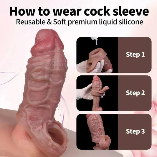 2 Inch Wide Silicone Realistic Penis Extension