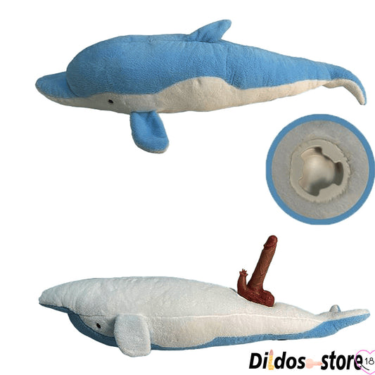 Dolphin Plush Pillow Remote Control Dildo Machine