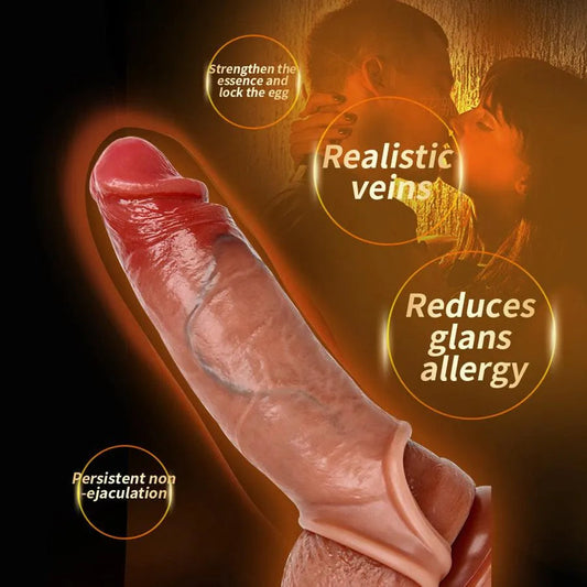 Real Feel Penis Sleeve 7.4 Inch Hollow Dildo