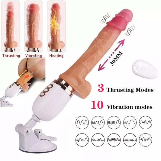 Automatic Heating Retractable Thrusting Dildo