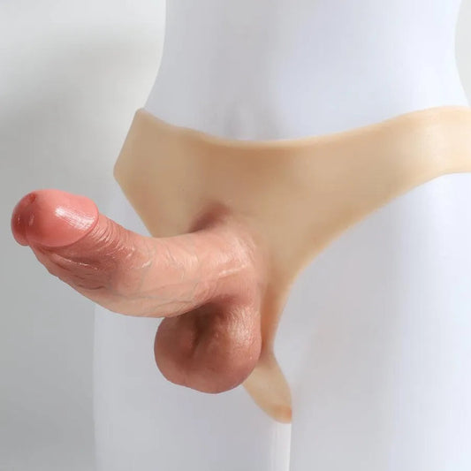Realistic 8 Inch Penis Hollow Dildo Pants