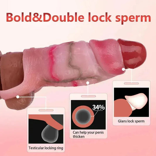 Thick Penis Sleeve Realistic Silicone Delay Set