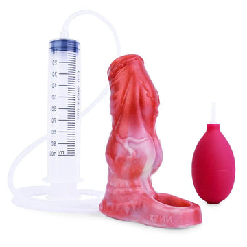 Silicone Squirting Internal Ribbed Penis Sleeve