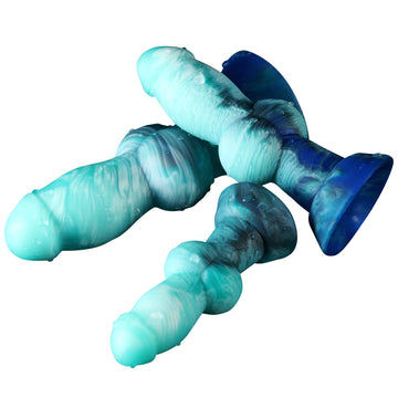 6 Inch Green Silicone Knotted Dog Dildo