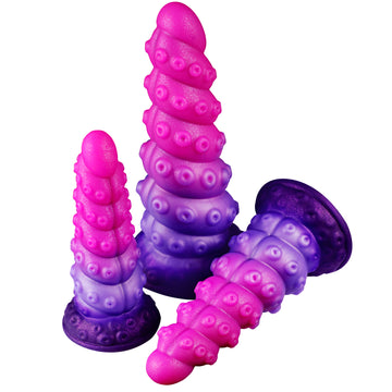 Pink Purple Textured Fantasy Tentacle Dildo