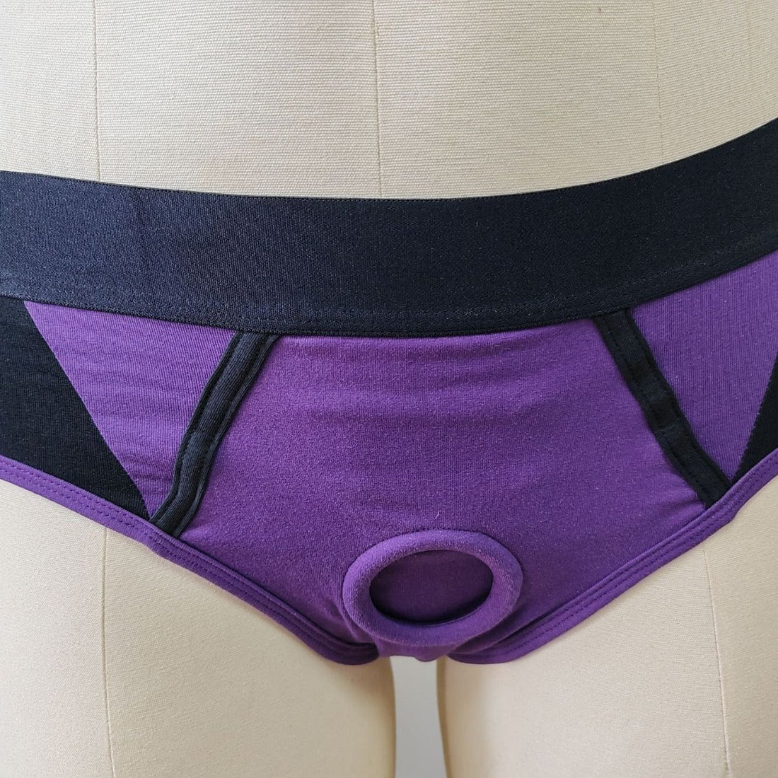 Purple Black Breathable Soft Strap On Harness