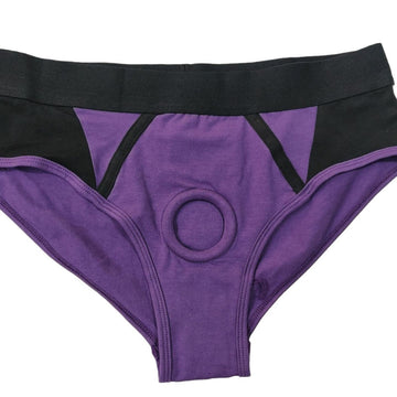 Purple Black Breathable Soft Strap On Harness