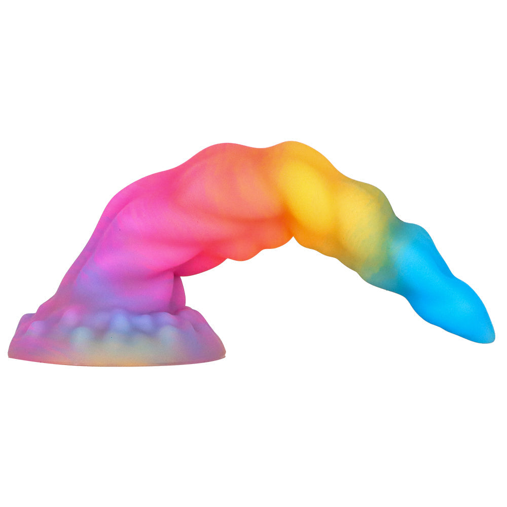 Ribbed Luminous Anal Rainbow Dildo