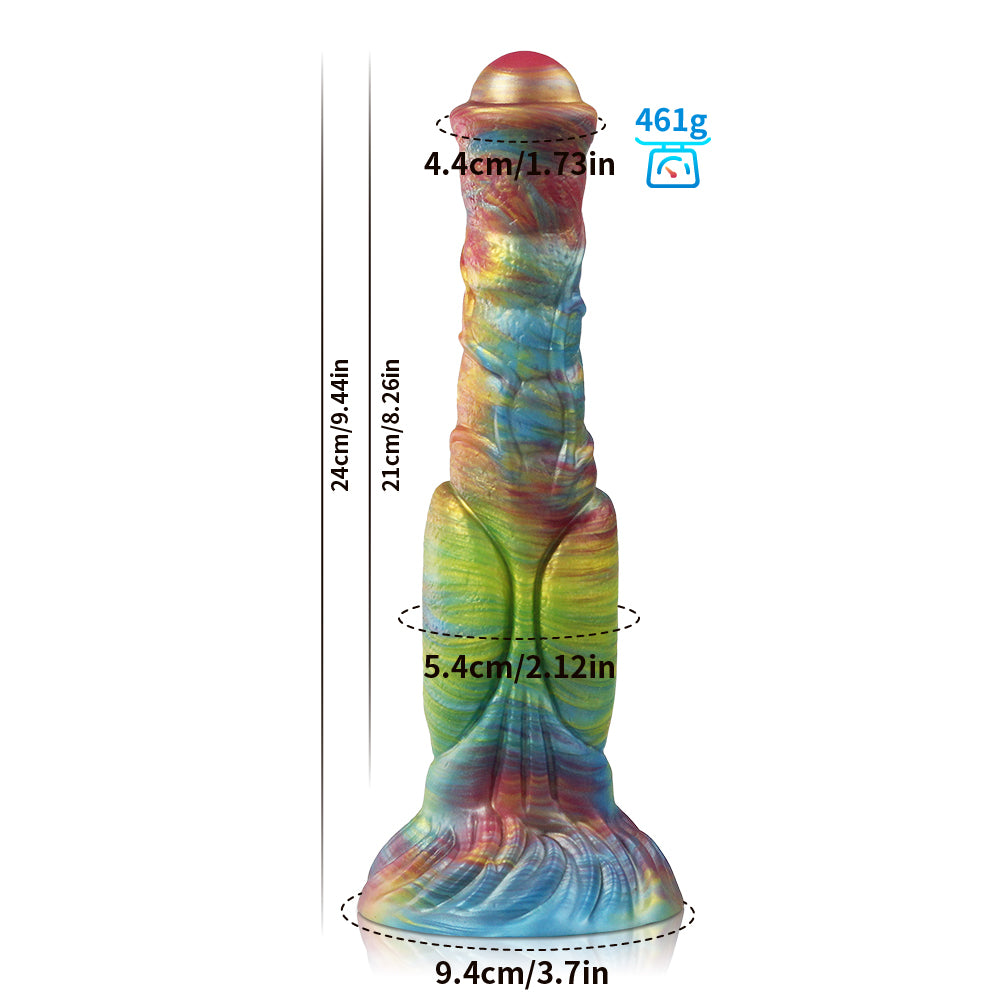 9 Inch Fantasy Rainbow Horse Cock Dildo