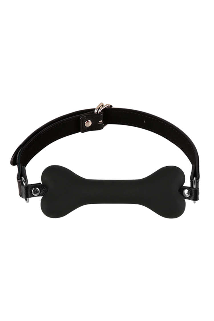 Dog Bone Silicone Mouth Gag Black Red Pink