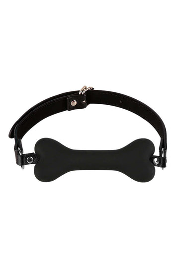Dog Bone Silicone Mouth Gag Black Red Pink