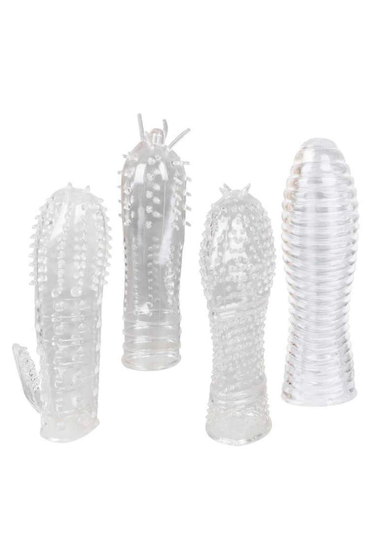 Mizzzee Super Stretchy Textured Penis Sleeve Kit Transparent /