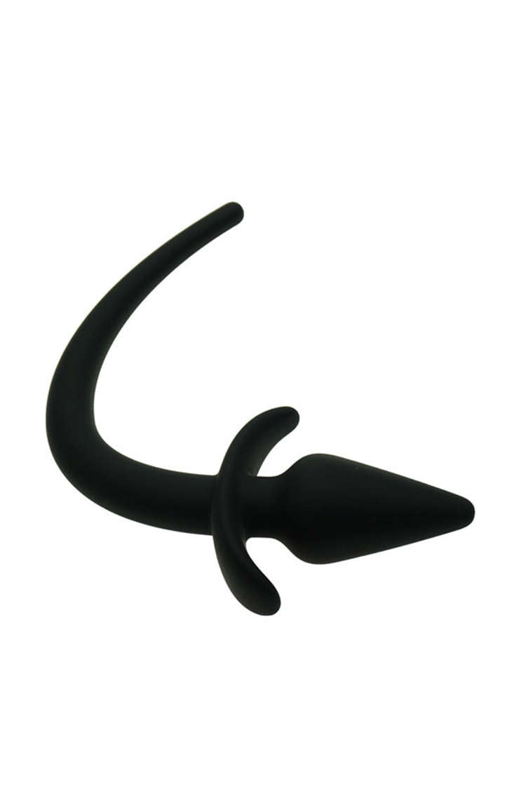 Dog Tail Silicone Anal Plug for Dog Slave Role Play Black
