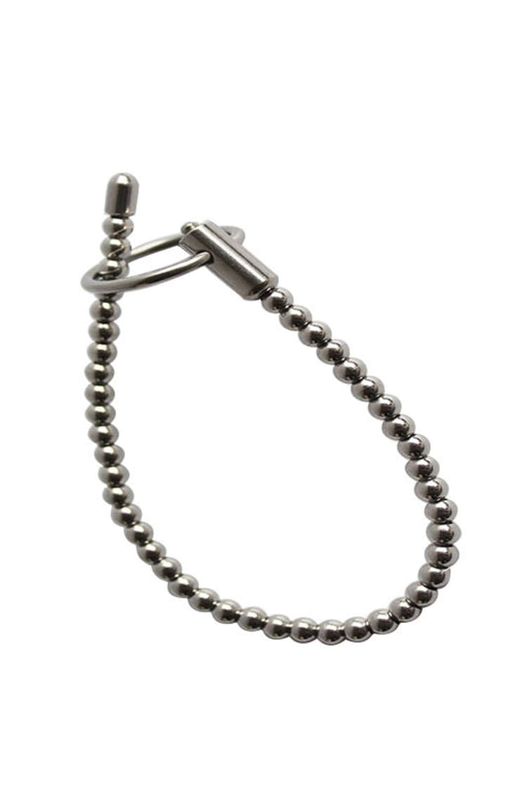 Flexible beaded stainless steel penis plug