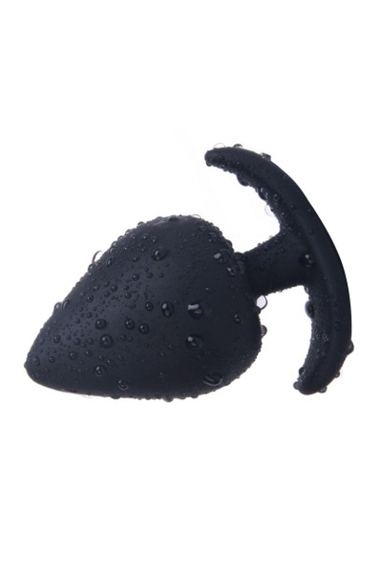 Black Silicone Strawberry Shaped Anal Plug