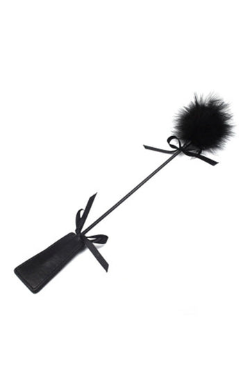 Bowknot Decorated Feather Tickler with Leather Handle