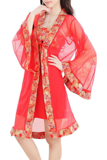 Asia Sexy Sheer Robe and Babydoll Lingerie 3pc Set
