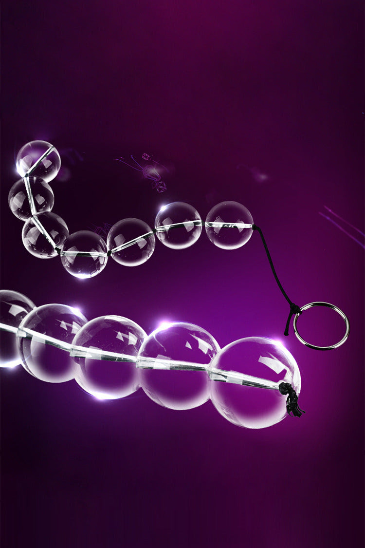 Beads with Easy Retrieval Ring For Novices and ExpertsGlass Anal Plug