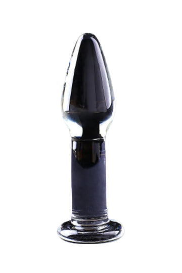 Smooth Teardrop Purple Crystal Glass Butt Plug