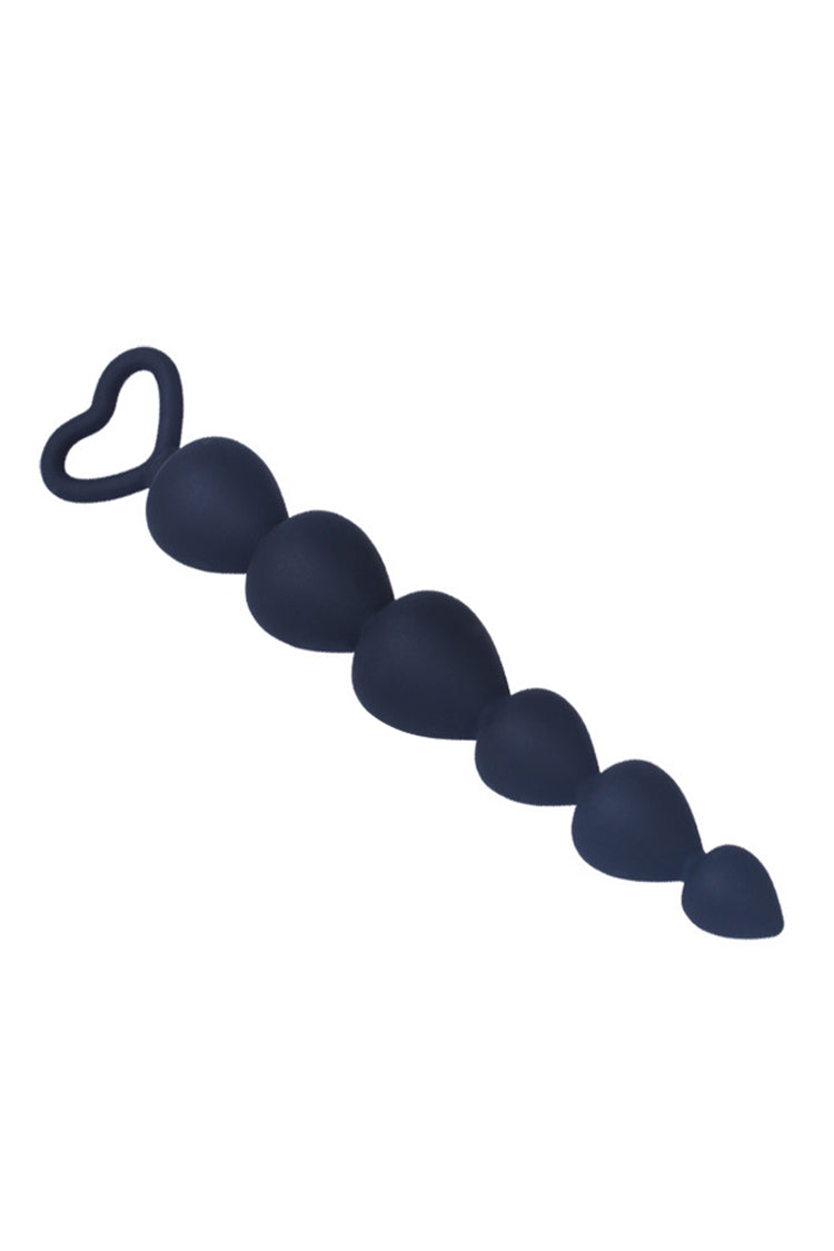 Beaded Silicone Anal Plug Black Purple