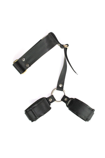 Nylon BDSM Collar to Wrist Cuffs Position Restraint