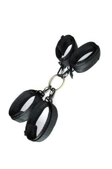 BDSM Nylon Hogtie Restraint with 4 Pc Cuffs