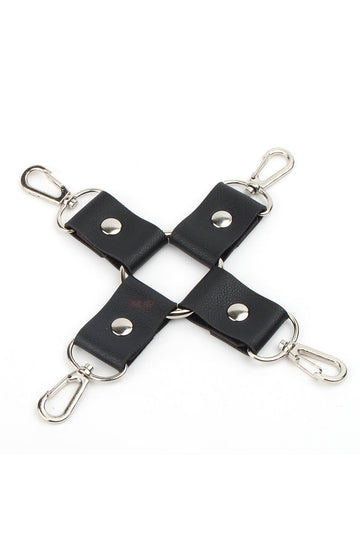 Leather Hogtie Restraint with Metal Swivel Snap Hook