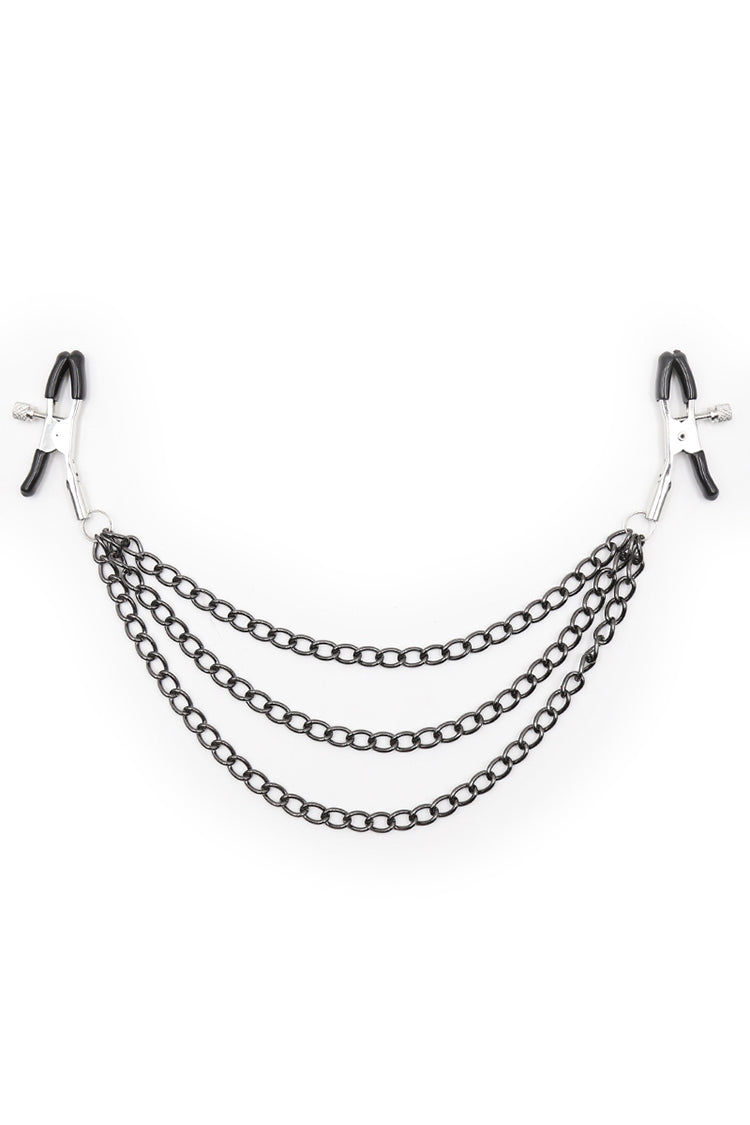 Nipple Clamps with Three Metal Chains