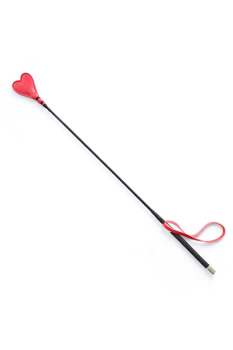 Heart Shaped Riding Crop Red