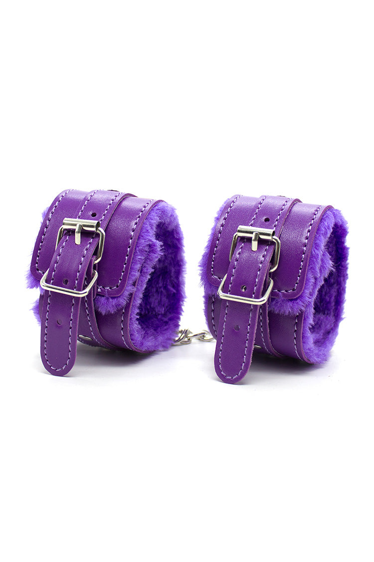 Purple Plush 7pc Set Bondage Kit