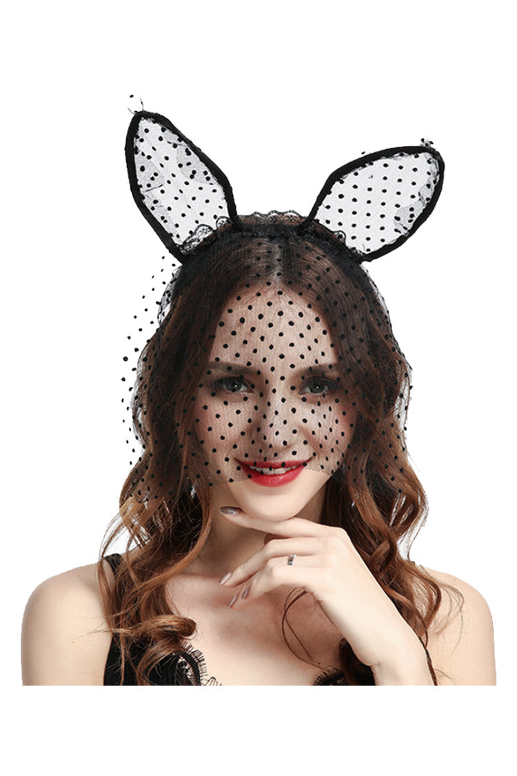 Pindot Veil Bunnygirl Roleplay Costume Ear and Hair Hoop accessories