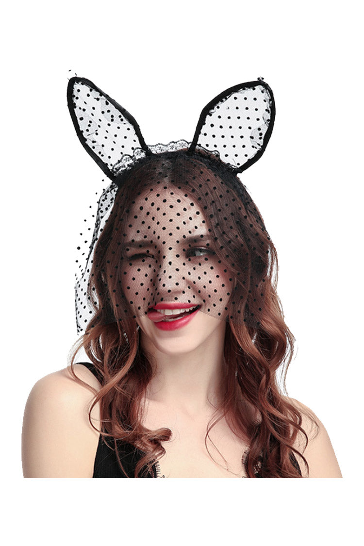 Pindot Veil Bunnygirl Roleplay Costume Ear and Hair Hoop accessories