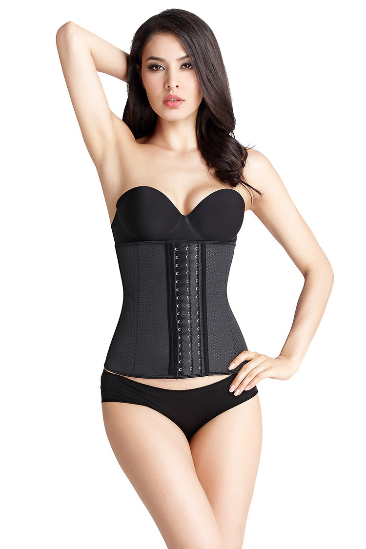Waist Trainer with Latex Hook Closures 9 Steel Boned