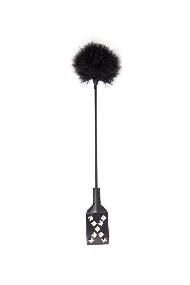 XO Letters Printed Petite Feather Tickler Black