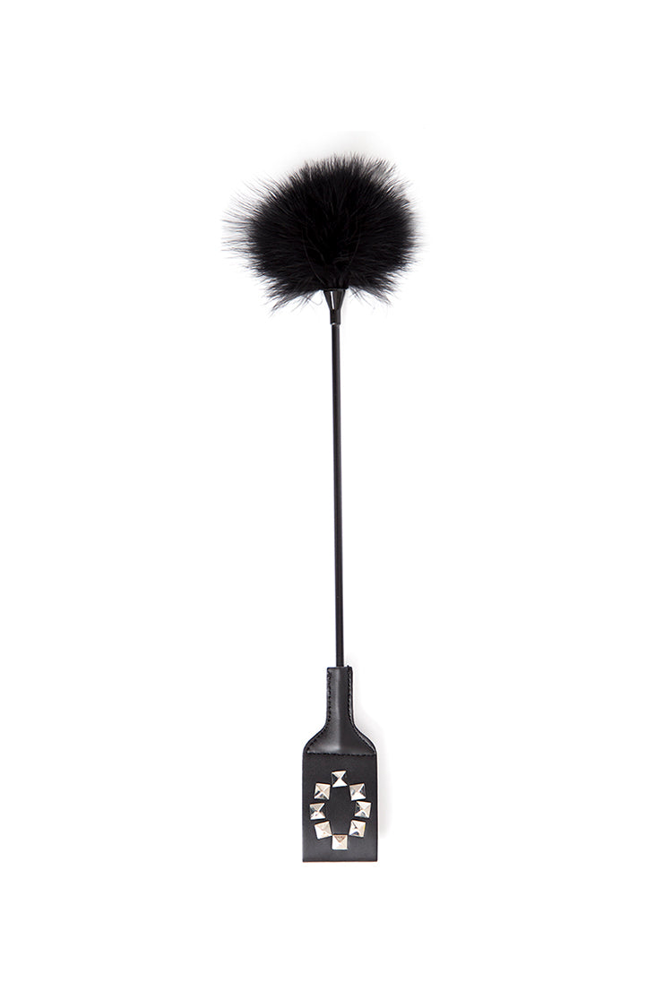 XO Letters Printed Petite Feather Tickler Black