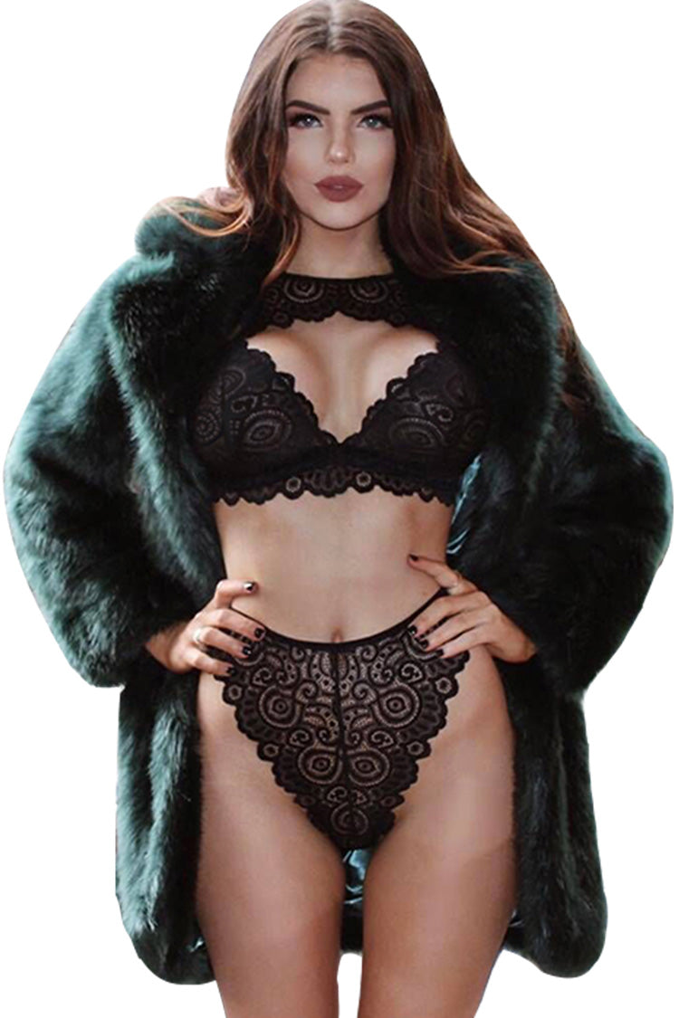 Halter Bra and High-Waisted Briefs Set