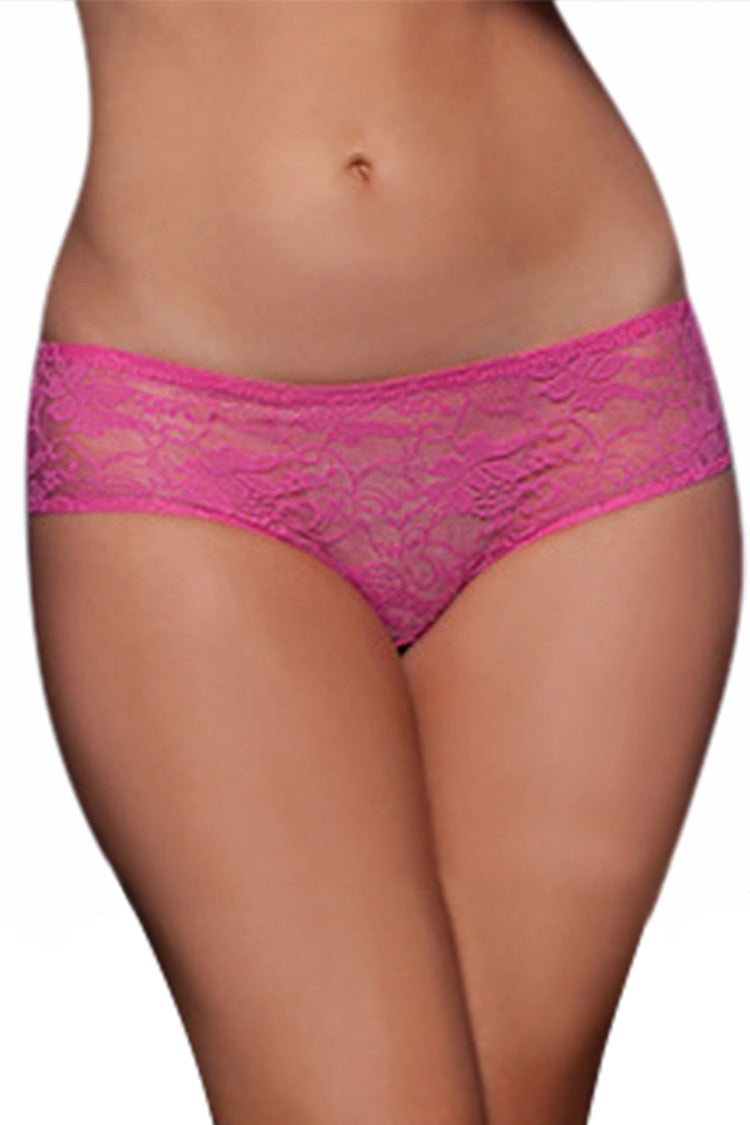Crotchless Pantie Lace Ruffle-Back Naughty Knickers