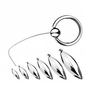 Medical Stainless Steel Oval Urethral Plug Hanging Ring Set