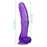 Load image into Gallery viewer, 12 inch crooked mouth purple jelly dildo