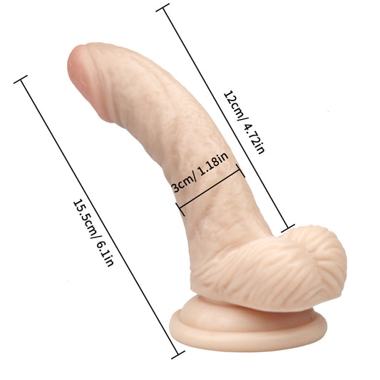 Skin color curve dildo mini