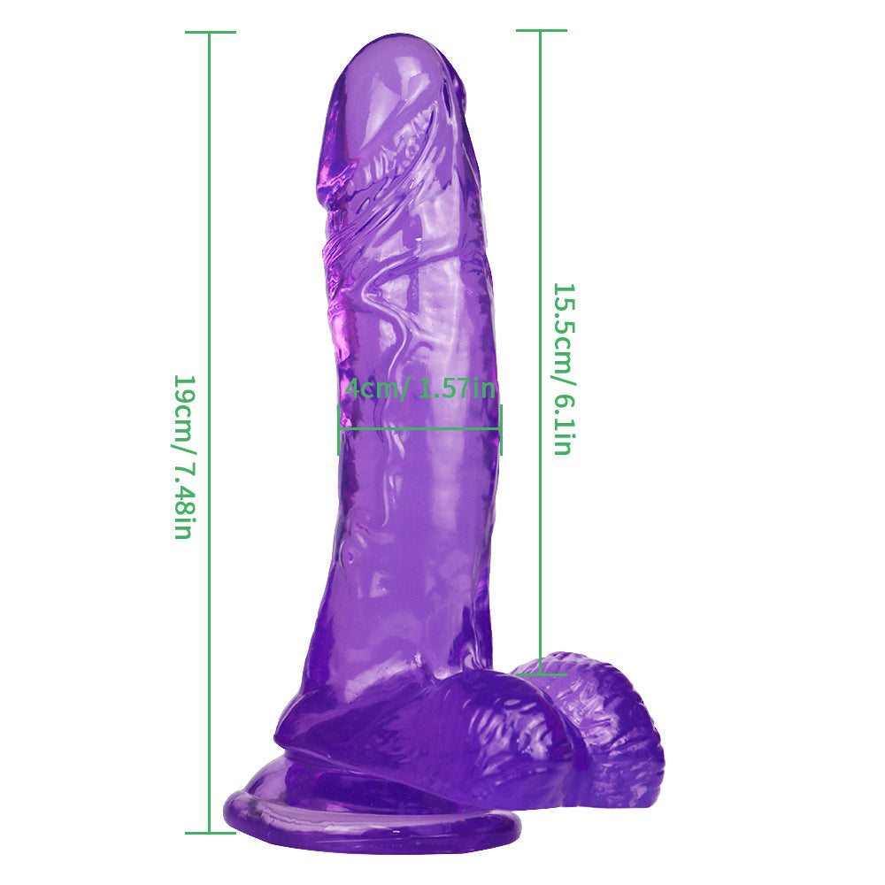 7 Inch Silicone Jelly Purple Dildo