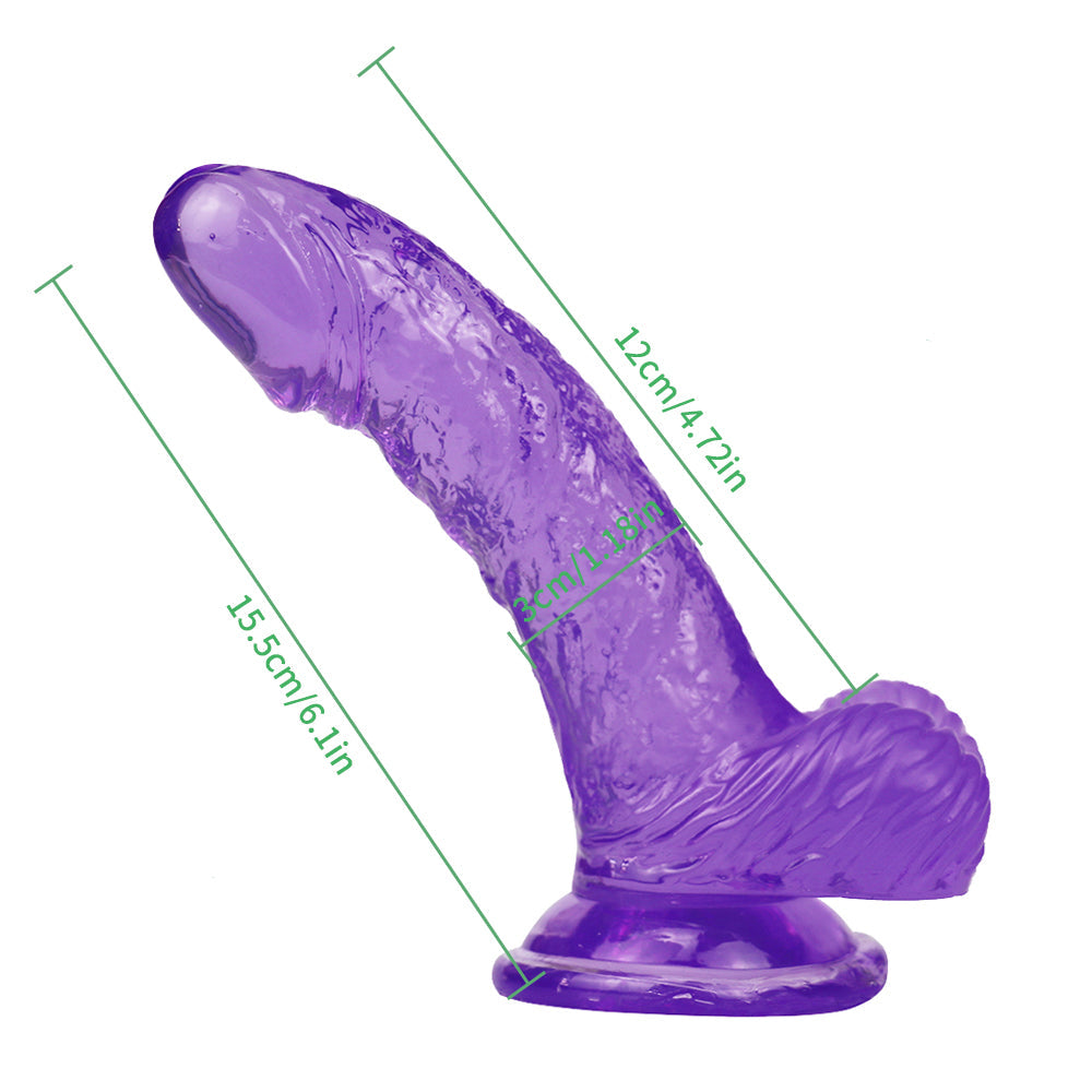 6 Inch Curved Jelly Purple Dildo