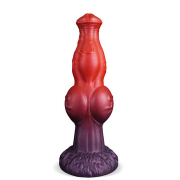 9 Inch Red Knotted Fantasy Horse Dildo