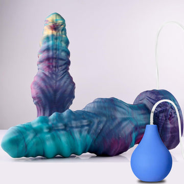Purple Huge Monster knotted Ejaculating Dildo