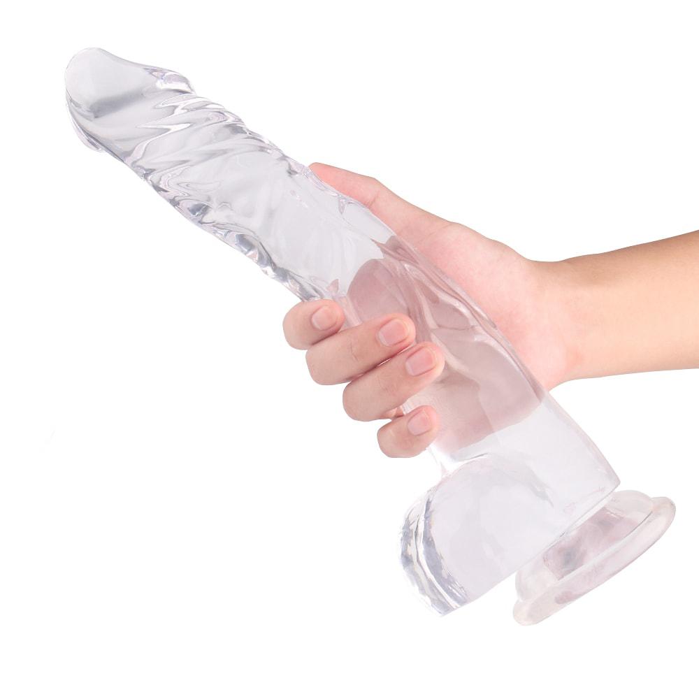 12.6 Inch Super Suction Realistic Dildo Transparent