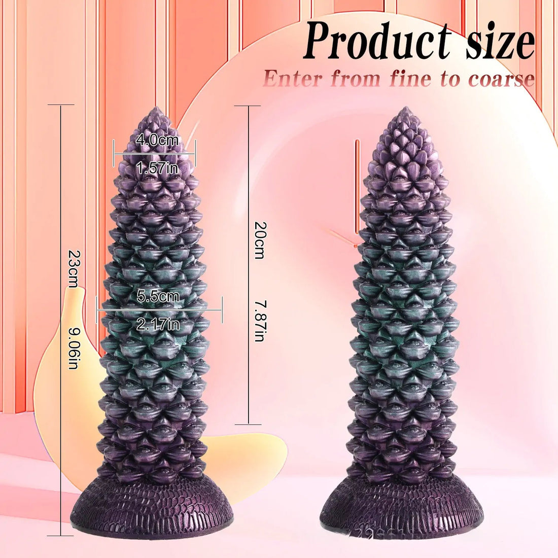 9 inch Spiked  Remote Control Thrusting Dildo