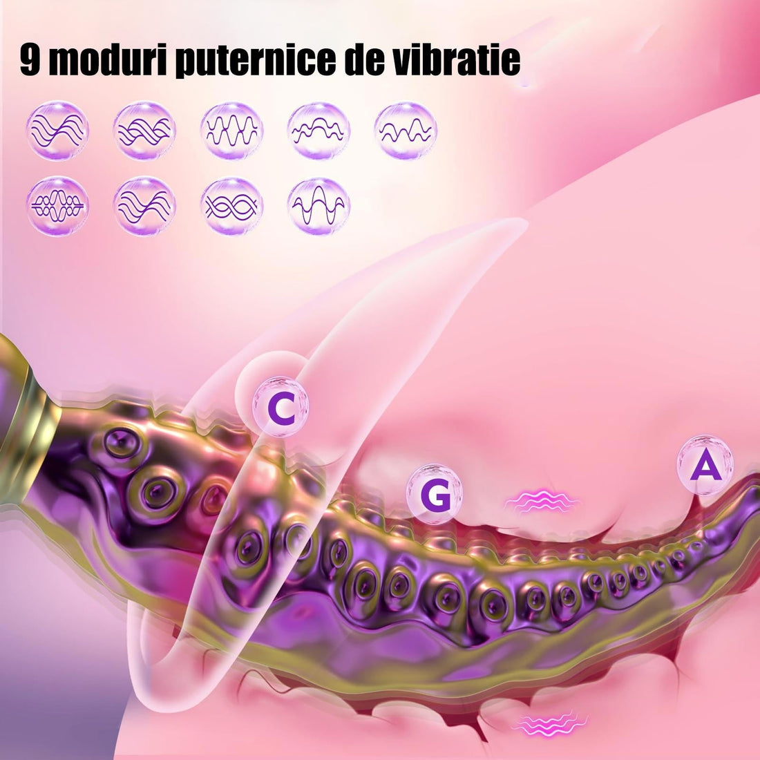 Purple Rotating Tentacle Vibrator for Women