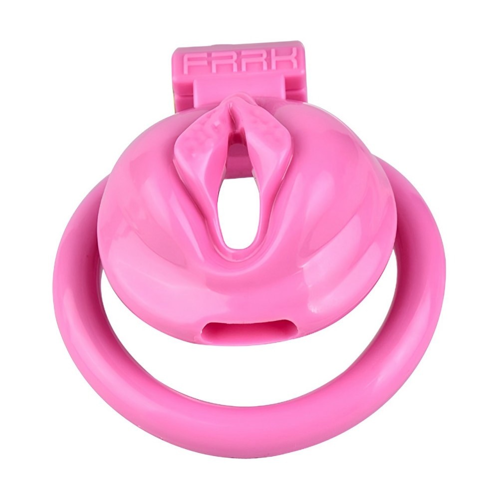 Pink Silicone Sissy Chastity Cage with Lock – Cute Male Chastity Device